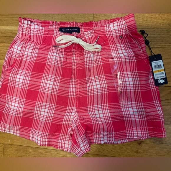 Tommy Hilfiger small oversize plaid pink shorts - Picture 1 of 3